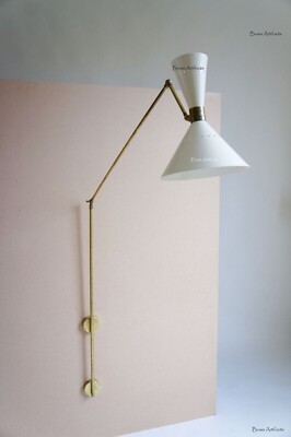 1950 CENTURY WALL LIGHT BRASS SPUTNIK MODERN ITALIAN INDUSTRIAL ADJUSTABLE LAMP