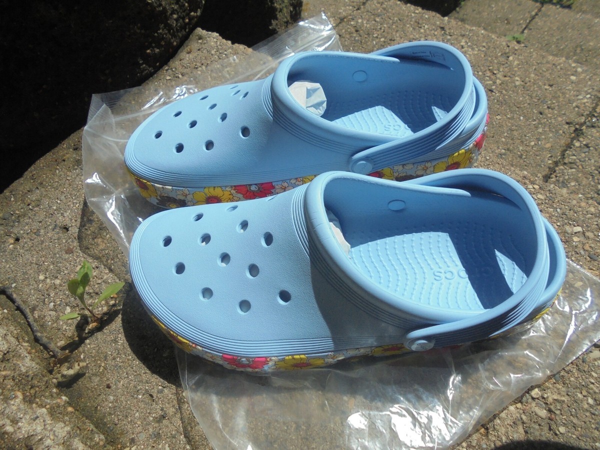 New Crocs Crocband Clean Daisy Clog Men's Women's 11 Blue