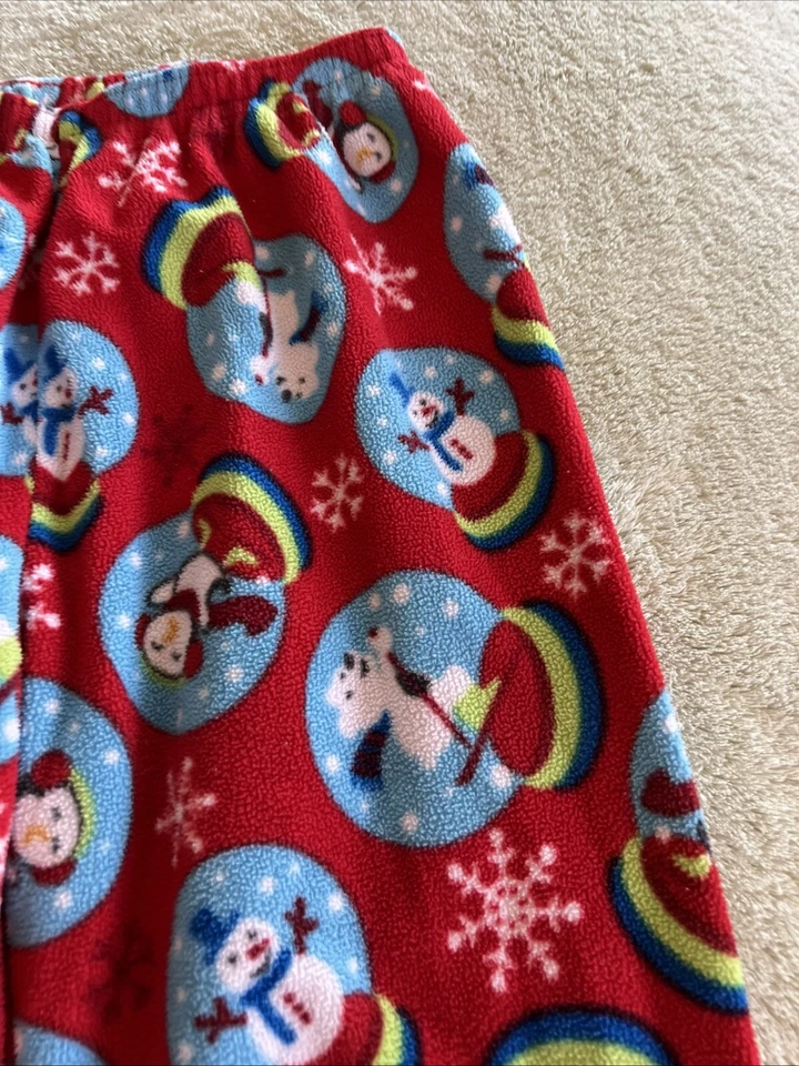 Pantalones de pijama de lana para niños Place Boys rojo globo de nieve pingüino oso polar 10-12 Foto 2 de 4