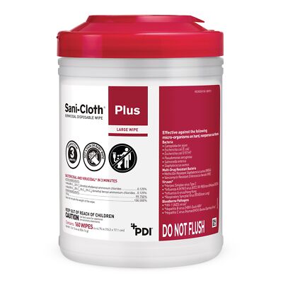 12 Pack Sani-Cloth Plus Germicidal Surface Disinfectant Wipes 160 Wipes per Pack