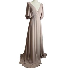 Jenny Yoo Ari Dress Gown Floor Length Wisteria Chiffon  Bridesmaid NWT