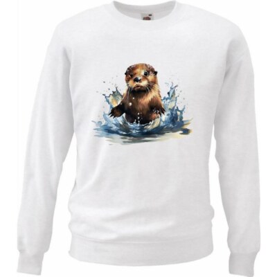 Sweatshirt Sweater Otter Fischotter Otterfamilie Otter Baby Ozean Mittelm 404260