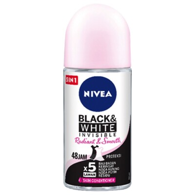 Nivea black and white invisible radiant &smooth 50ml pack of 6