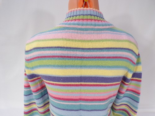 Vintage Field Gear Cardigan Sweater & Matching Scarf Women Small Pastels Zip B25 - Picture 7 of 11
