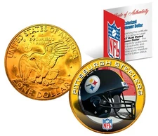 PITTSBURGH STEELERS NFL LICENSED 24K Gold Plated IKE Eisenhower Dollar US Coin 