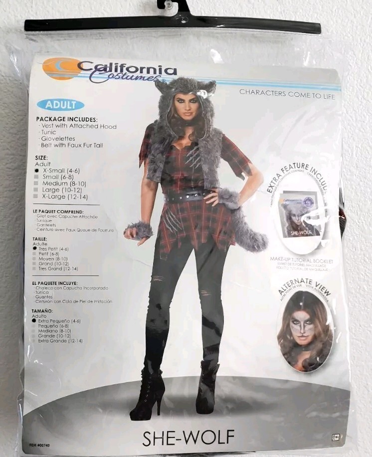 California Costume SheWolf Adult Women Animals &Nature Halloween Outf