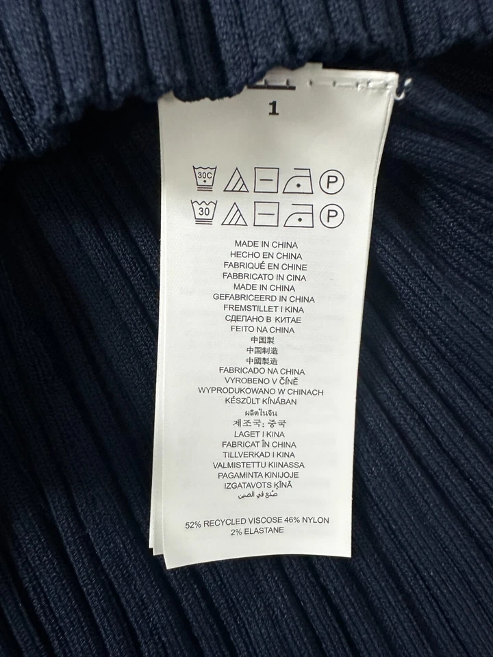 Vestido suéter tejido a rayas azul medianoche Michael Kors para mujer talla XL Foto 4 de 4