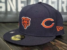 New Era x Just Don 5950 Chicago Bears Navy Blue Retro Fitted Hat Men Size