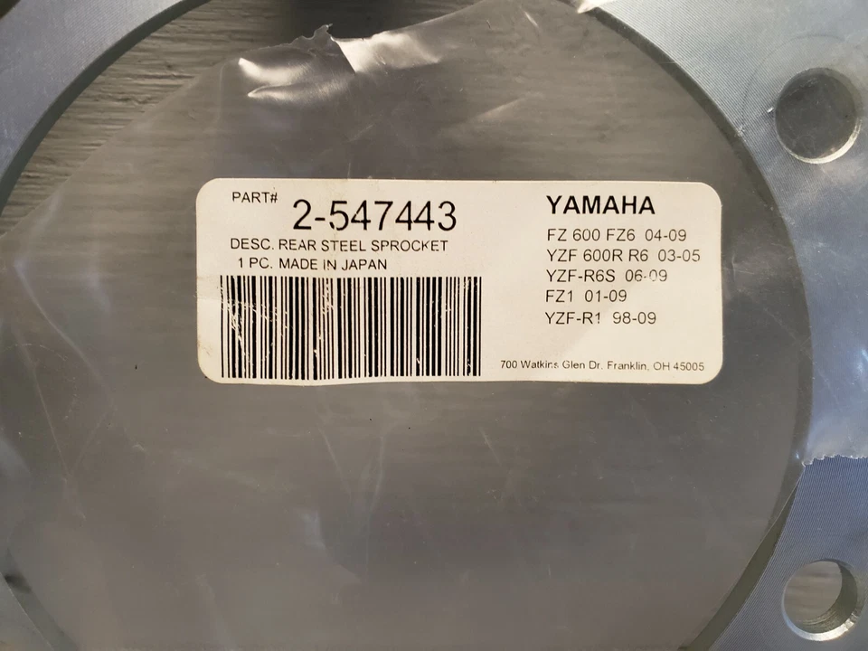 Piñón trasero de acero Yamaha FZ600 YZF600R R6S Sunstar 43T 2-547443 Foto 3 de 3