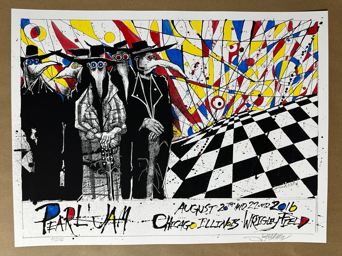 【鬼レア】PEARL JAM Freak パールジャム　プロモ　非売品 2016 Pearl Jam Wrigley Field Chicago Print Poster Joey Feldman