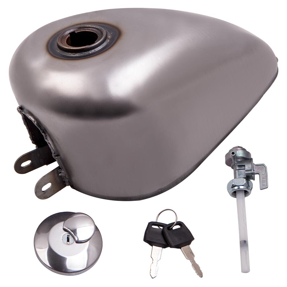 Réservoir 1.5 gallon Ironhead en acier brut pour cadre Harley Sportster de 1955 à 1978