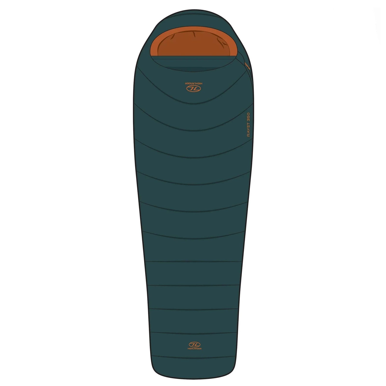 Highlander Rayet 350 Sleeping Bag: Pine Green