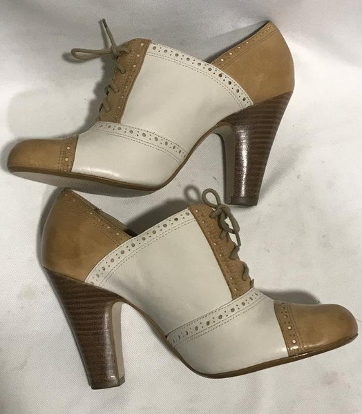 Women Dune Ankle Boots Beige Leather 37