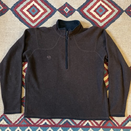 Mountain Hardwear, Vintage 90s Mountain Hardwear Thermal Tech Shirt Mens Medium USA Made Zip Collar