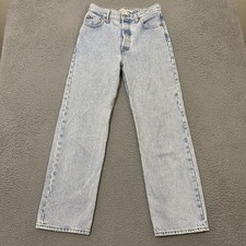 Levi  s Premium Jeans Womens 26 Blue Ribcage Straight Ankle Button Fly Meas 28x28