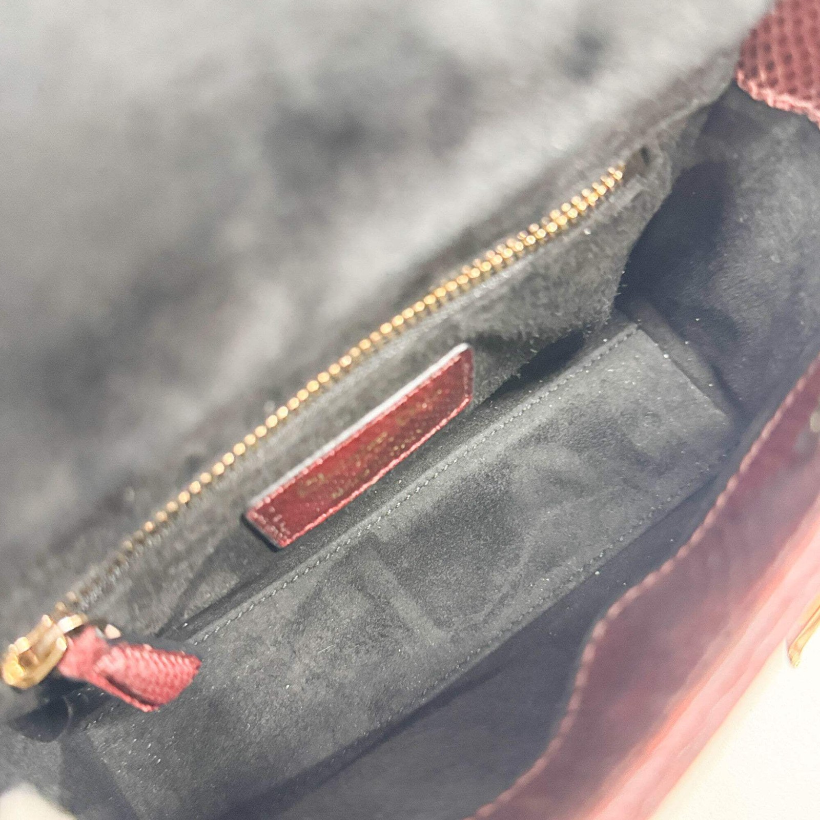 DIOR Mini Lady Dior Red Lizard Embossed Leather Two Way Bag — image 14