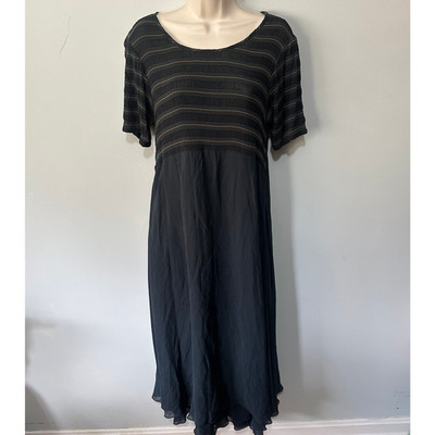 Vintage Pudding Shop Dress 3 Black Maxi Retro 90s Minimalist Lagenlook Boho Chic