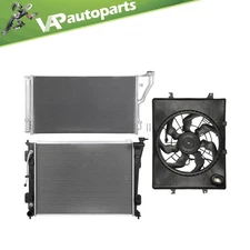 Cooling Fan and Radiator Condenser Assembly For 2011-2012 Hyundai Sonata 2.4L