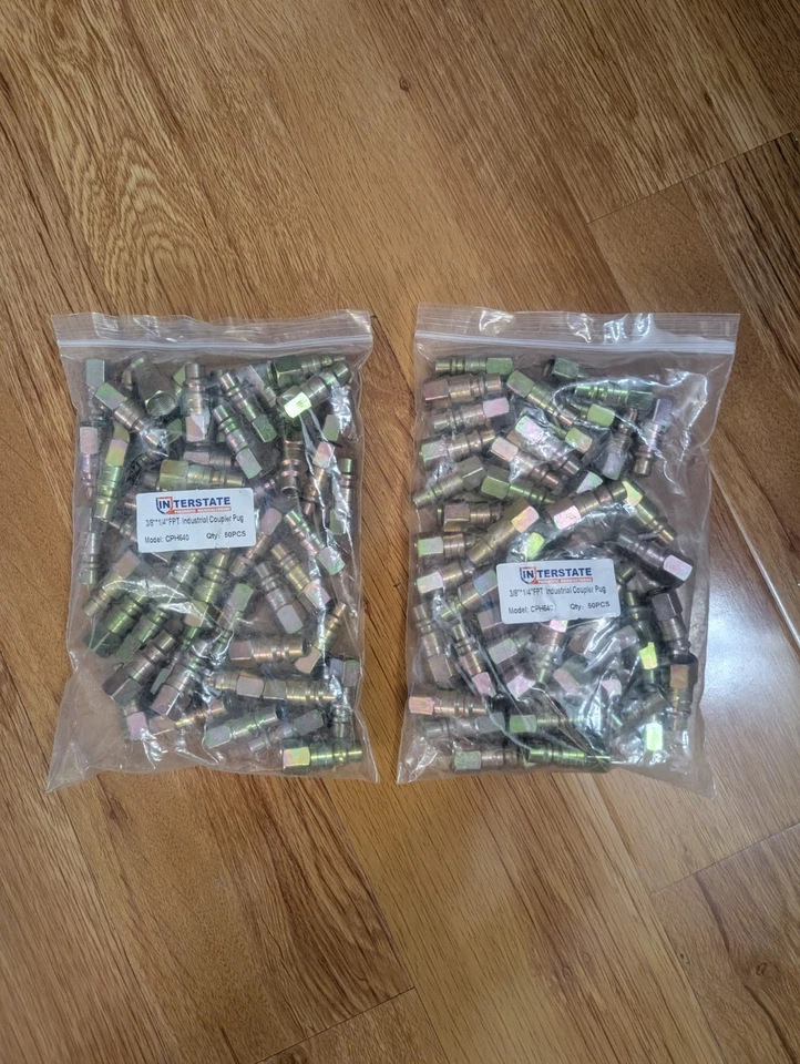 INTERSTATE PNEUMATIC MANUFACTURING 3/8"*1/4"FPT Indust.Coupler PugCPH64050PCS - Image 2 of 3