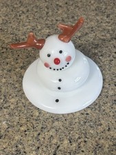 Vitrix Hot Glass Studio Melting Reindeer Snowman Figure Collectible