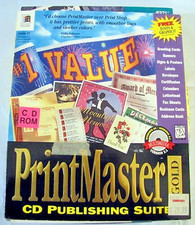 Vtg PrintMaster Gold Publishing Suite PC CD-ROM Windows 2.1/95 Business Cards
