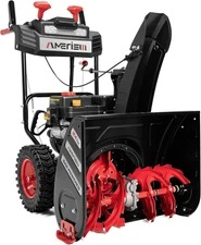 Gas Snow Blower with 212cc 4 Cycle OHV Engine Recoil Start 40Ft Snow  24 Inch 
