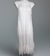 Urban Outfitters White Sheer Slip Dress Ruffle Hem Ties Shoulders Medium NWT