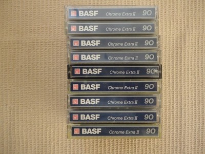 9xBASF Chrome Extra II 90 min. Beschriftet Type II/Gebraucht: Akzeptabel