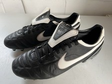 Nike Tiempo 2007 Black Football Boots Uk Size 10 Moulded Studs
