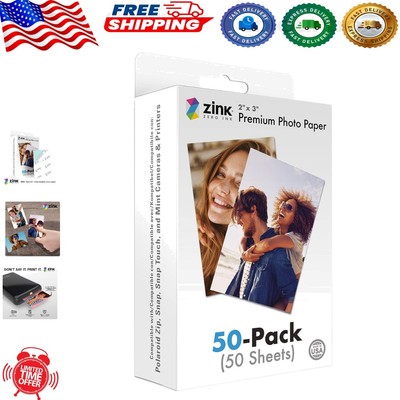 Creative 50 Pack of 2x3'' Sticky Photo Paper - Ideal for Polaroid Instant Cameras