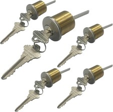 Key4less Rim Cylinder Keyway Satin Chrome Exit Device Panic Bar Replacement...