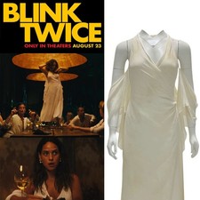 Blink Twice Adria Arjona Screen Worn Outfit White Dress Star Wars