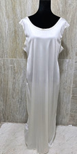 White Vintage Nightgown Nylon Lace Full Slip M