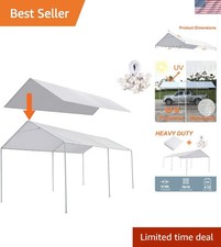 Durable 10x20 Ft Outdoor Canopy - Waterproof Cover with Bungee Cords Included