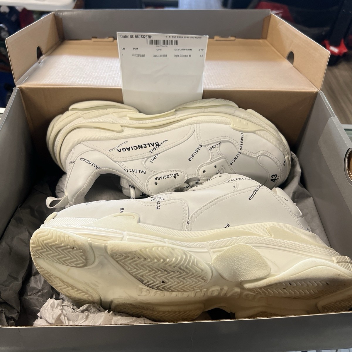 BALENCIAGA Triple S ホワイト サイズ43 スニーカー Balenciaga All over Tripple S Sneakers All White Size 43 US-10 | eBay