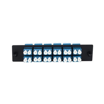 24 Fiber LC to LC Duplex Single Mode Patch Panel, 12 LC/LC UPC Adapters, 1U