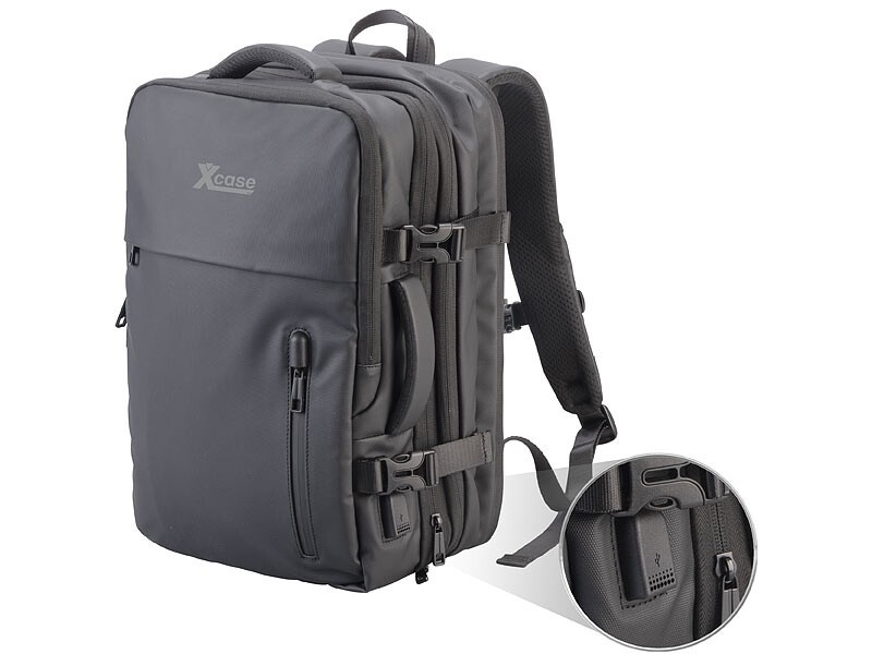 Sac à dos cabine 40 L XCase anti-vol et ergonomique pour éviter les frais