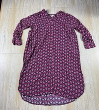 Terra Sky Womens Size 0X (14W) Multicolor Geometric Button Up Long Sleeve Dress