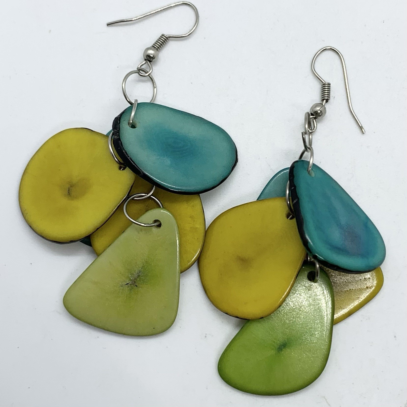 Vtg Organic Slice Waterfall Dangle Statement Mult… - image 4