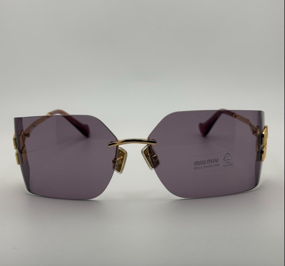 Miu Miu Women\'s Purple Gradient Rimless Sunglasses Miu Miu MU 54YS 5AK06I Rimless Light Purple Wrap Sunglasses - US main image 4