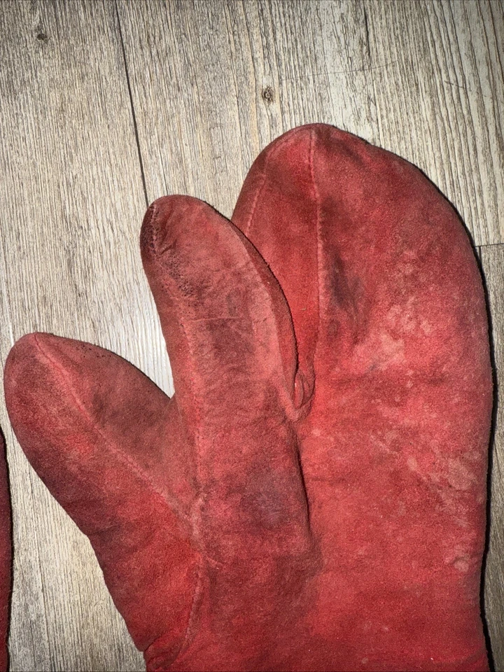 Guantes de 3 dedos de colección Shooter para hombre de gamuza roja aislados militares? Guantes Mitones Foto 3 de 4