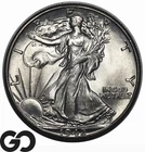 1942 Walking Liberty Half Dollar, Flashy Gem BU+, Sharp Strike