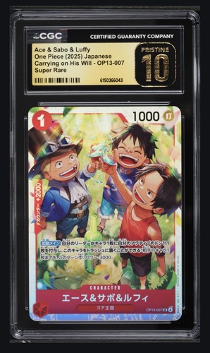 Ace Sabo Luffy CGC 10 Pristine OP Carrying On His Will SR OP13-007 Japanese