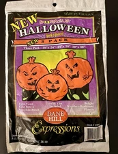 Vintage 90’s SunHill Halloween Pumpkin Leaf Bags Decoration Family Of 3 USA Made