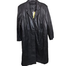 4782)Centigrade Women Black Leather Button Up...