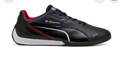 PUMA BMW M Motorsport Men's Low Top Lace-Up Athletic Sneaker Black/White