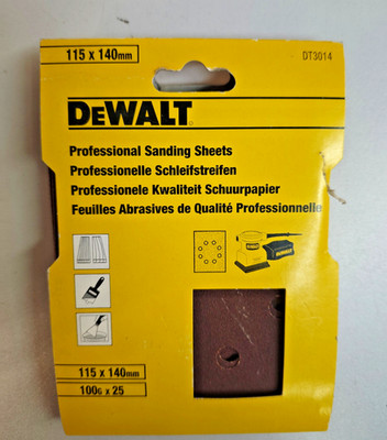 DeWalt Schleifpapier DT3014-QZ 115x140mm K100 25Stk Vibrationsschleifer DWE6411