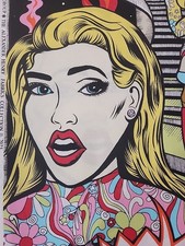 Alexander Henry Fabric Creature Feature 2021 Brighter Shade 1 Yard Comic Girls
