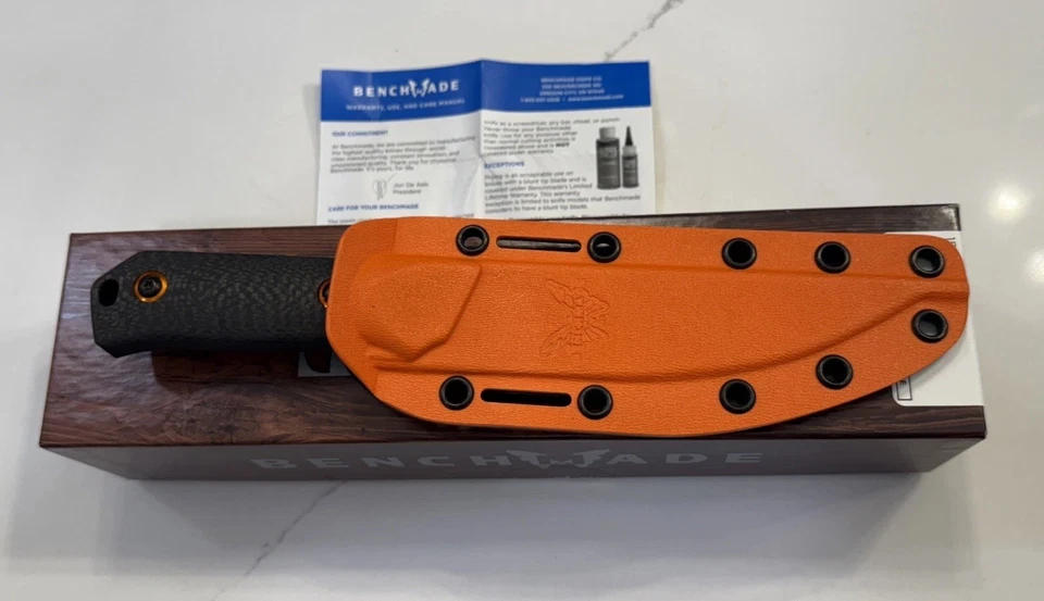 Benchmade Raghorn 15600OR Fixed Blade Knife Orange/Carbon Fiber - Image 2 of 4