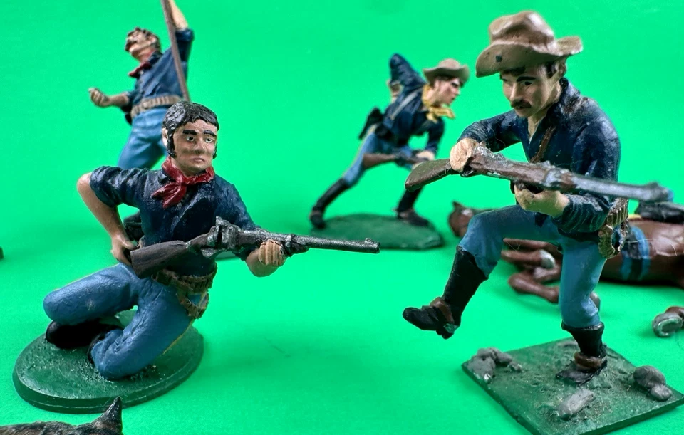 Lote de 7 soldados y caballos heridos vintage pintados a mano de plomo de la Guerra Civil Foto 3 de 4